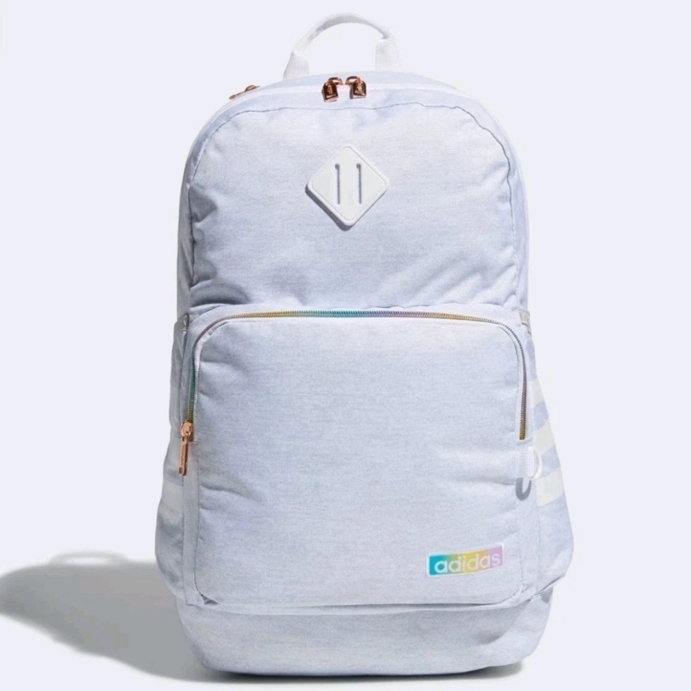 Adidas Rainbow/Gray Classic 3 Stripes Full Size Backpack NWT $50